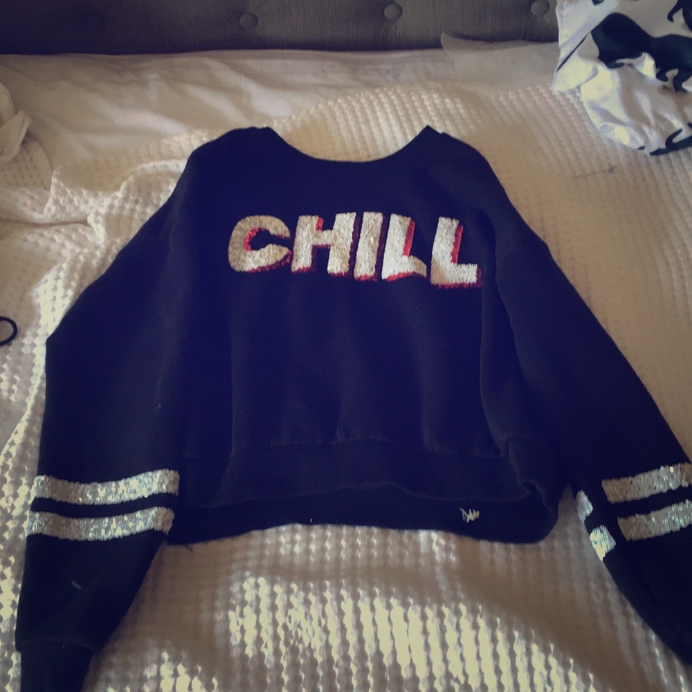 FOREVER 21 “chill” black sweater